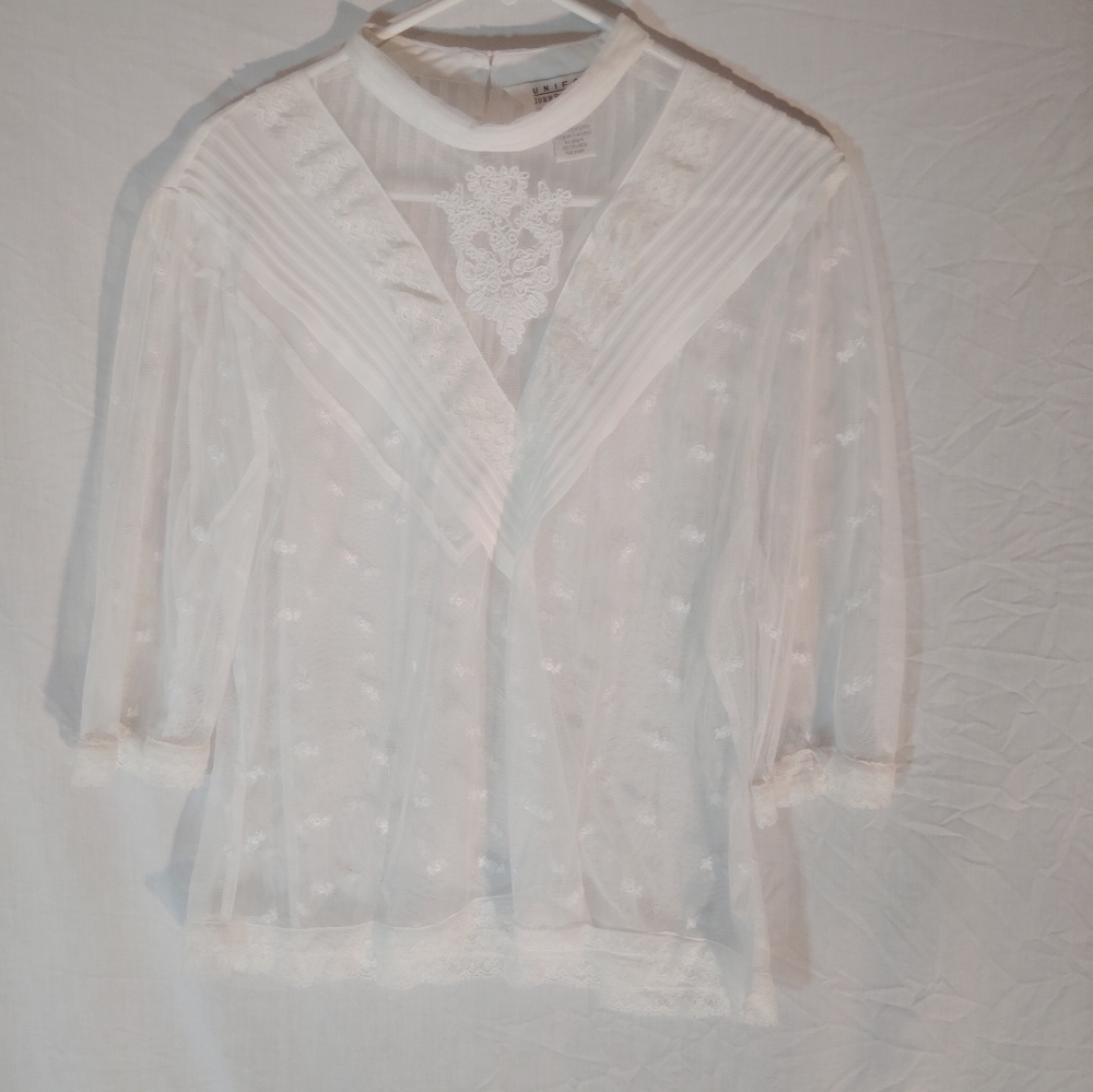 John Paul Richards white lace blouse